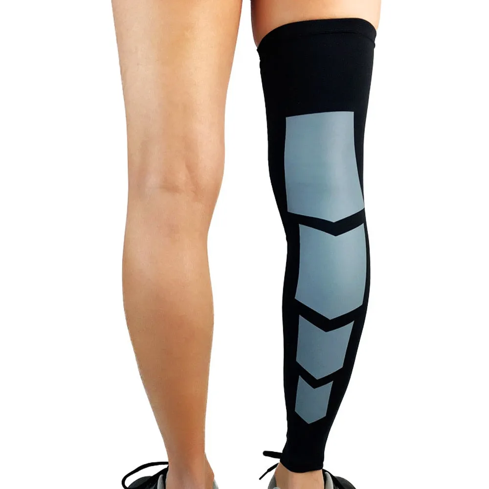 Sports Anti-slip Full Length Compression Leg Sleeves Calf Shin Splint Support Protector for Cycling Running Basketball Golf Sleeve