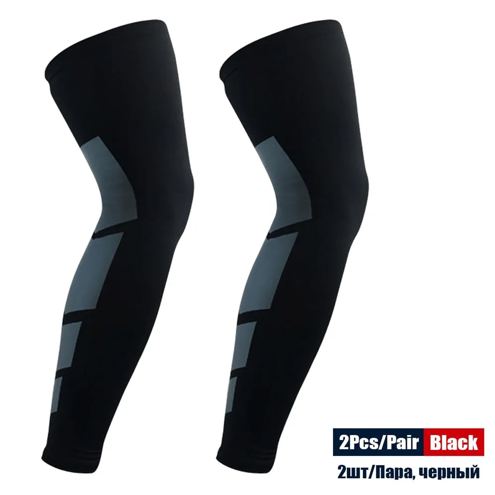 Sports Anti-slip Full Length Compression Leg Sleeves Calf Shin Splint Support Protector for Cycling Running Basketball Golf Sleeve