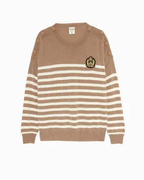 Striped Cashmere Sweater | Camel