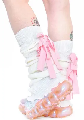 Sugar Ribbon [White] | LEG WARMERS