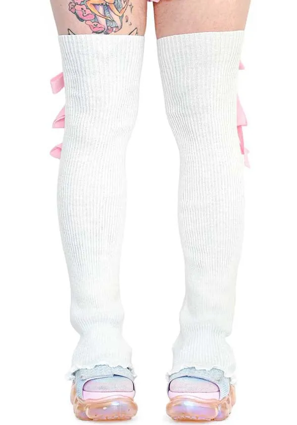 Sugar Ribbon [White] | LEG WARMERS