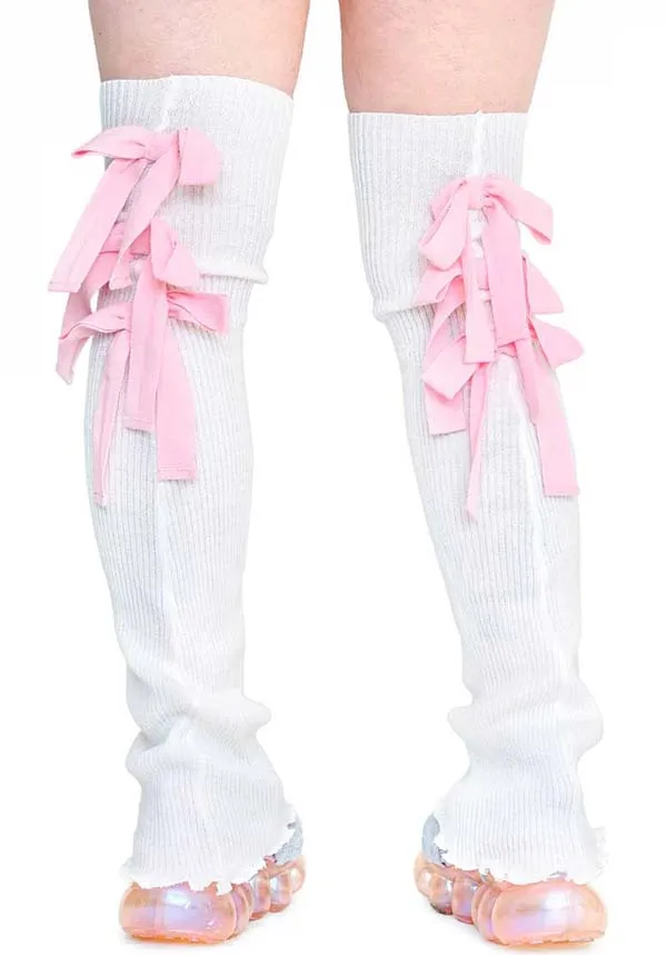 Sugar Ribbon [White] | LEG WARMERS