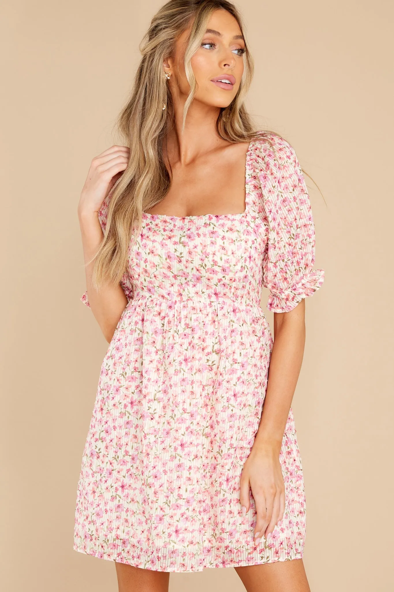 Surprising Delight Pink Floral Print Dress