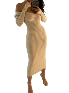 TastyHottie - Women Slash Neck Off Shoulder Long Sleeve Dresses