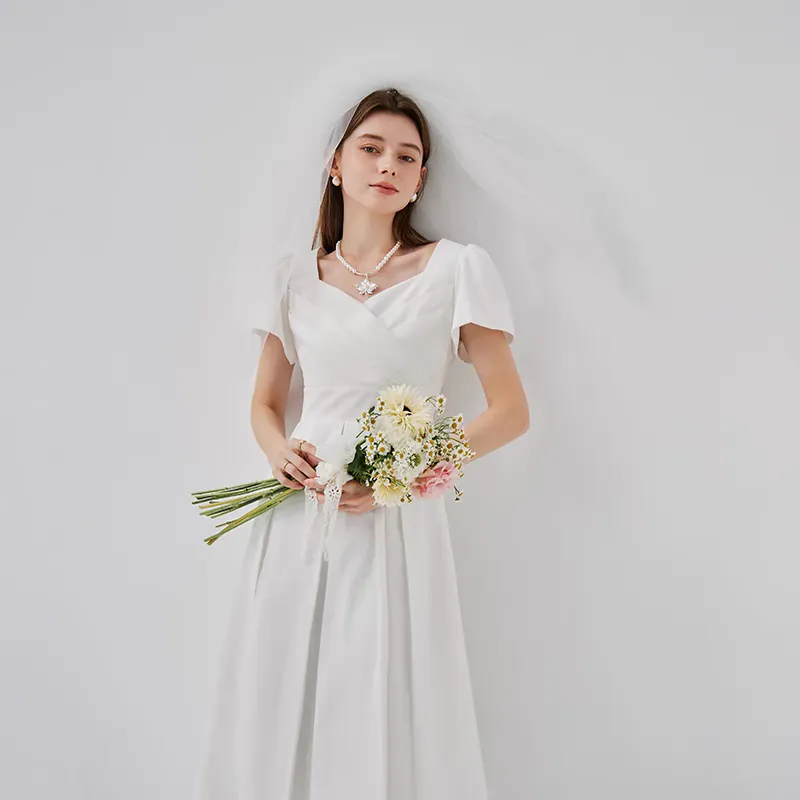 The Emmie Wedding Bridal Midi Dress (Available in 2 colours)