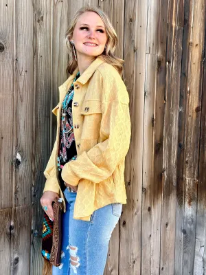 The Fall Manitoba Mustard Shacket Jacket