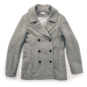 The Mariner Peacoat in Ash Donegal Lambswool