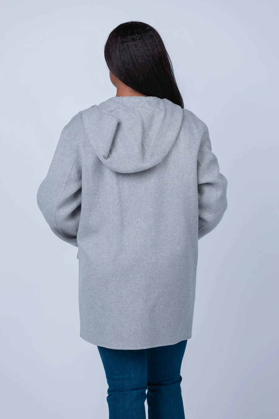 Theory St Parka Coat in Melange Grey