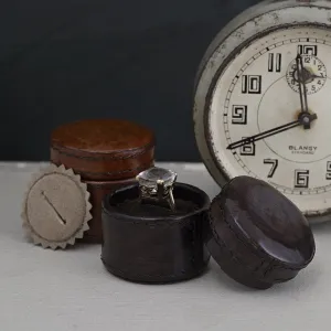 Tiny Dark Brown Stocking Filler Trinket Box