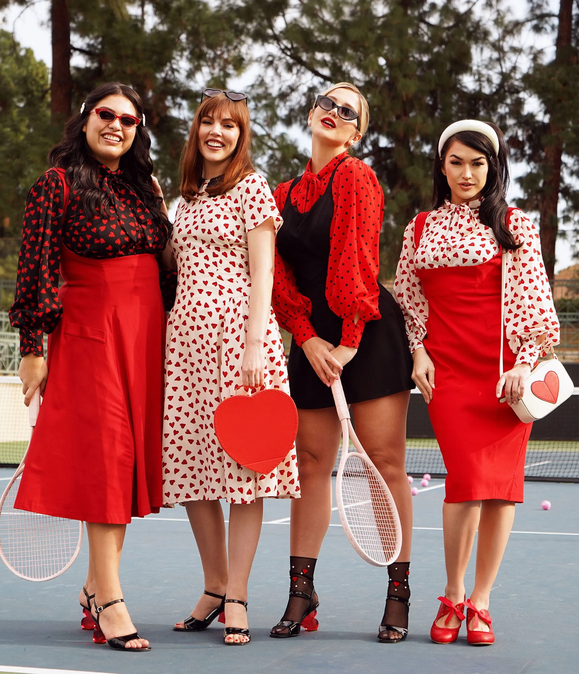 Unique Vintage Red Fontaine Suspender Pencil Skirt