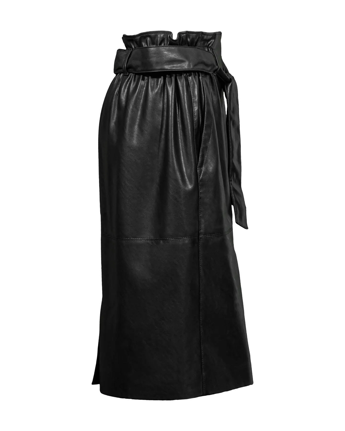 Vegan Leather Paperbag Waist Skirt