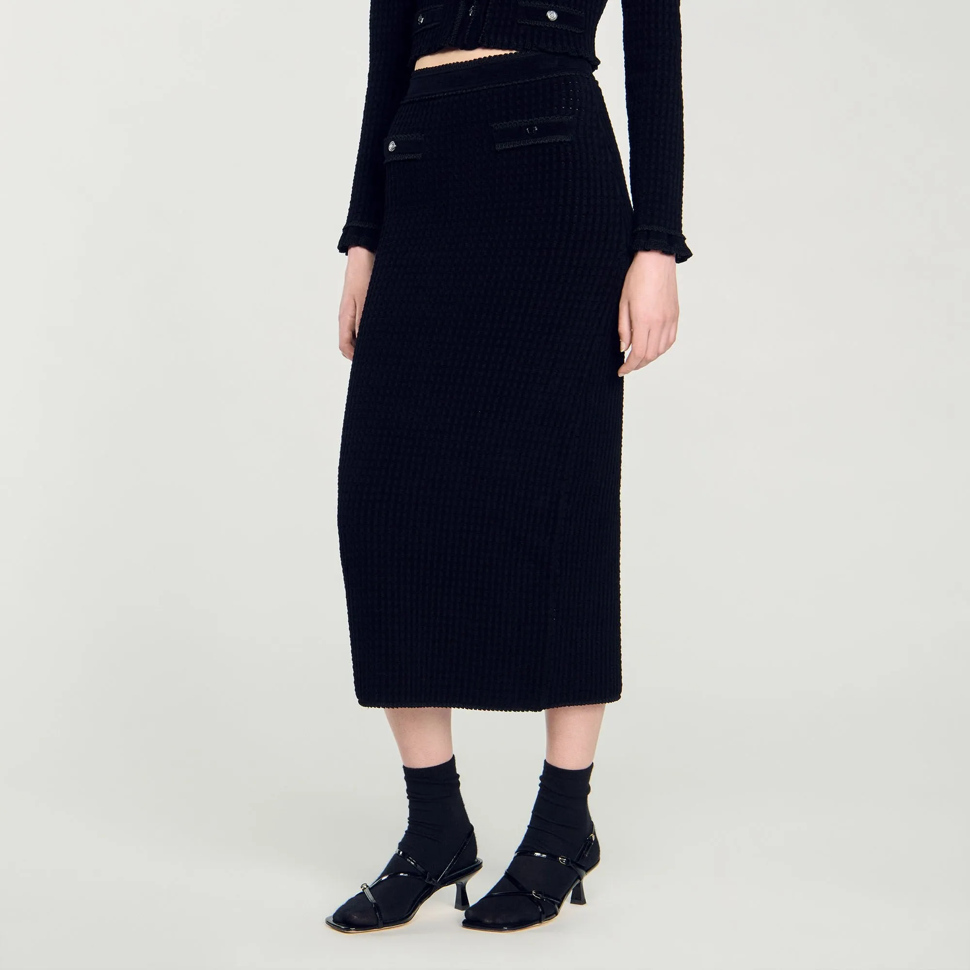 Velvet Knit Midi Skirt