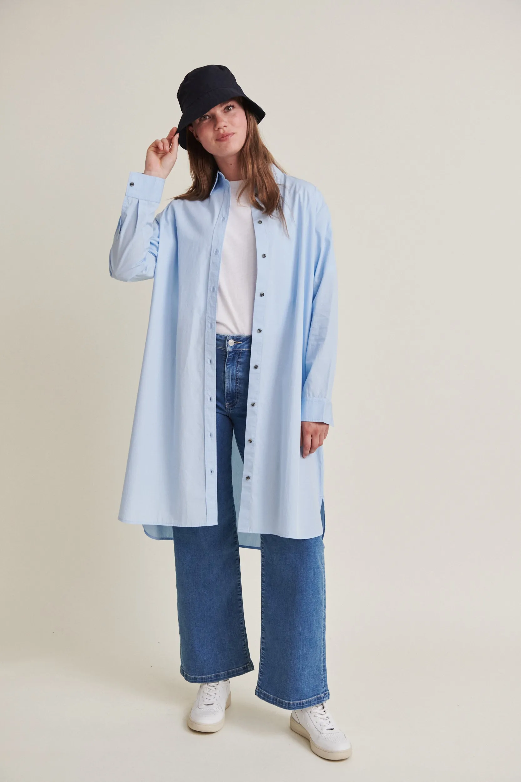 Vilde Oversized Dress GOTS - Cashmere Blue