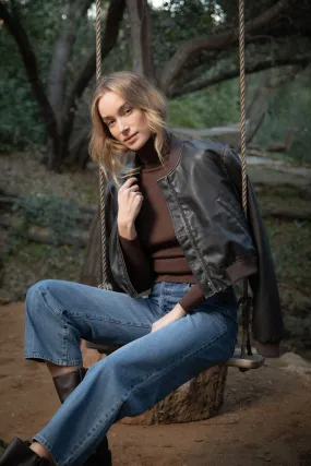 ‘Vintage Brown’ Bomber Jacket