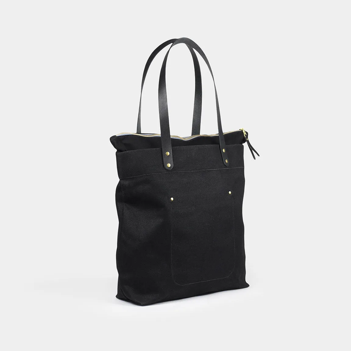 Waxed Canvas Zipper Tote Bag