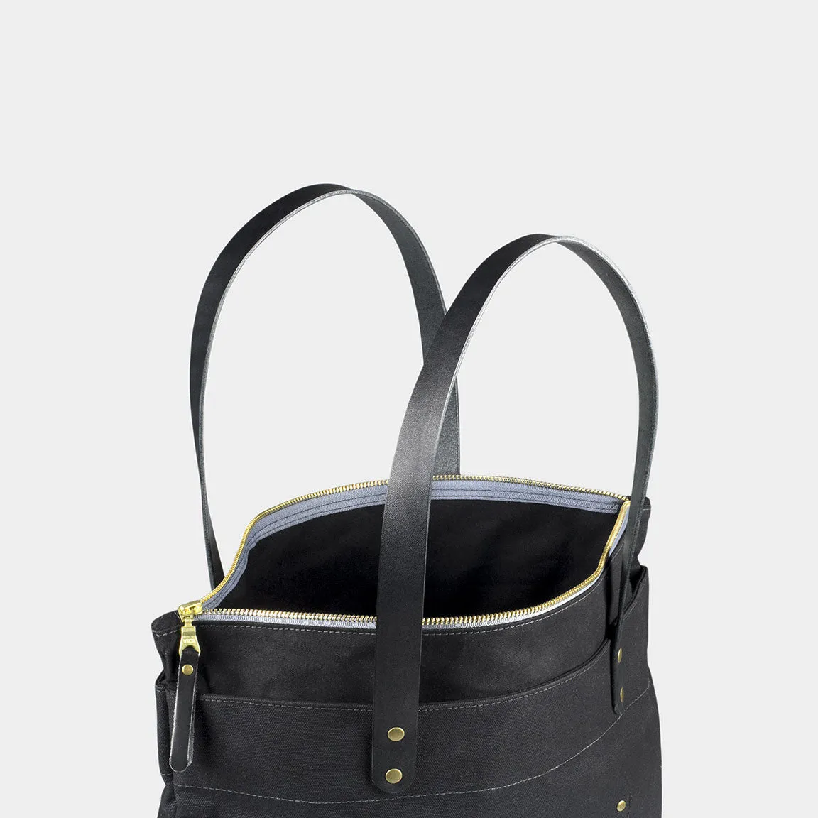 Waxed Canvas Zipper Tote Bag