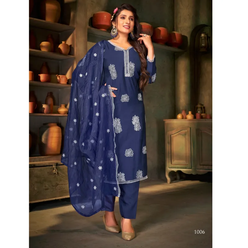 Women Ethnic Diwali Kurti Pant Dupatta Set