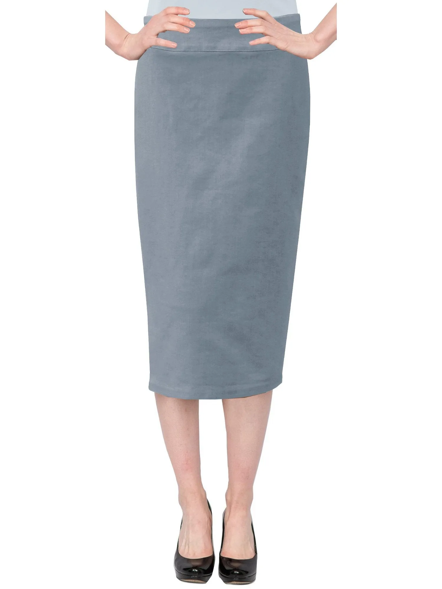 Women's Below The Knee Stretch Denim Pencil Skirt