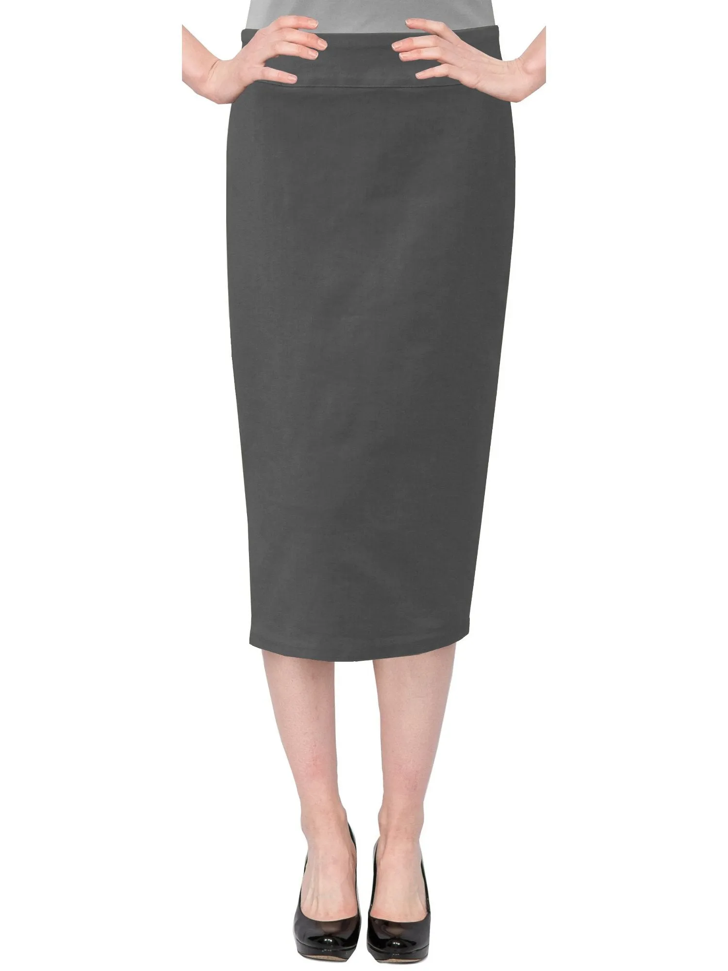 Women's Below The Knee Stretch Denim Pencil Skirt