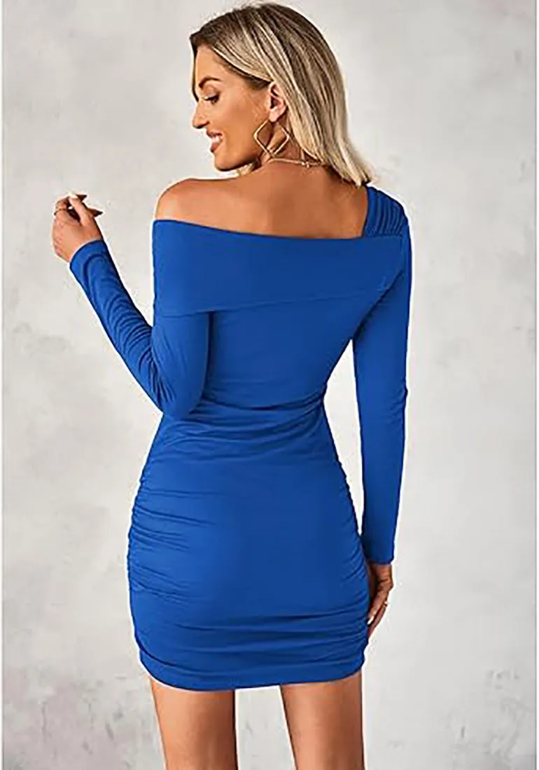 Women's Bodycon One Shoulder Long Sleeve Sexy Short Dress