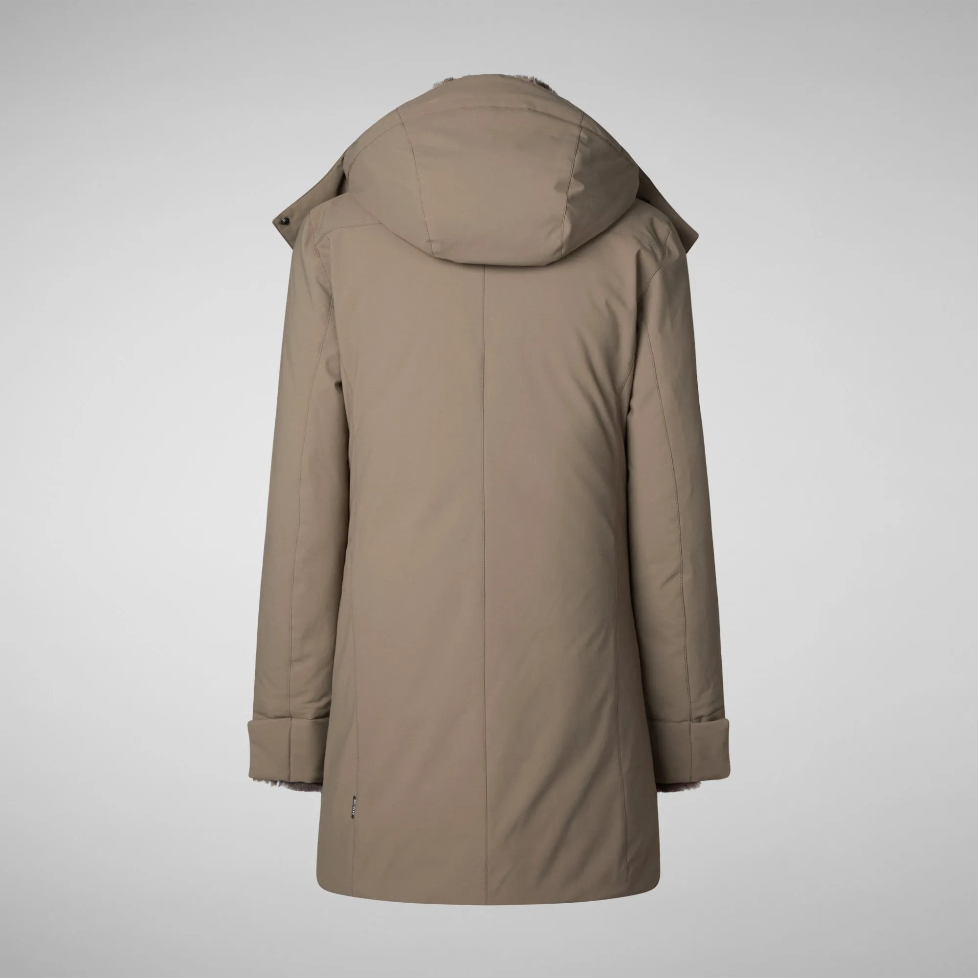 Women's hooded parka Samantah in mud grey