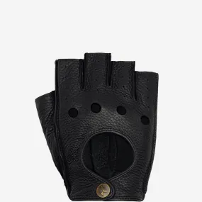 Zane (black) – luxurious fingerless driving gloves made of American deerskin leather